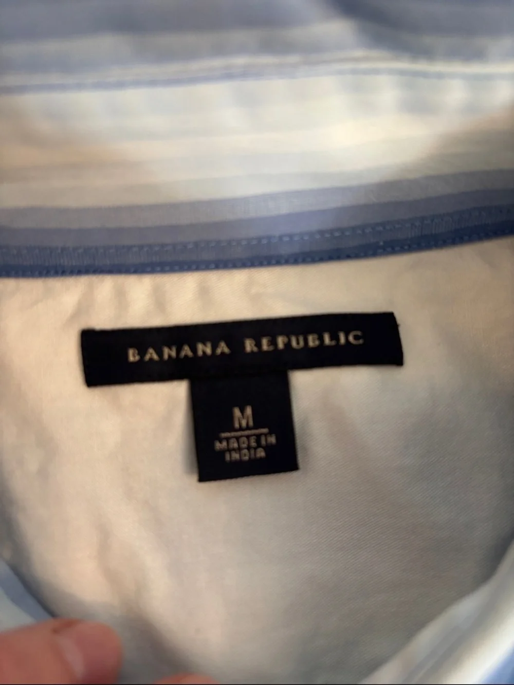 Banana Republic Blue & White Vertical Stripe Button-Down Shirt